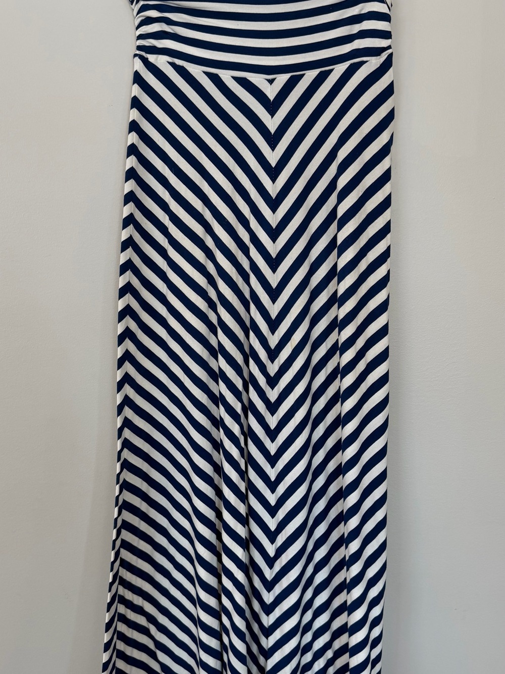 Merona Navy and White Chevron Stripe Maxi Skirt